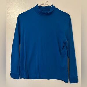 LANDS END WOMAN’S TURTLENECK TOP. SIZE M/P. RELAXED FIT. ROYAL BLUE. EUC